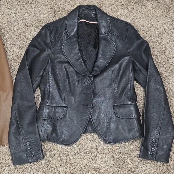 Leather Jacket Blazer Bundle 2 Womens Sz 4 Small - Picture 3 of 8